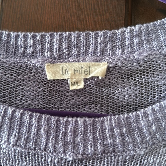 Long Sleeve Lavender With White Stars Distressed Top - Picture 2 of 10